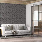 Papel De Parede Adesivo Cinza Escuro Preto Geométrico 2,80m