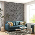 Papel De Parede Adesivo Cinza Escuro Preto Geométrico 2,80m