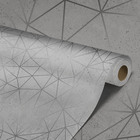 Papel De Parede Adesivo Cinza Geométrico Lavável Sala 6m