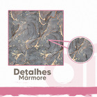 Papel De Parede Adesivo Cinza Gold Marmorizado Cozinha  18m