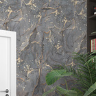 Papel De Parede Adesivo Cinza Gold Marmorizado Cozinha  18m