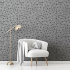 Papel De Parede Adesivo Cinza Linhas Geométricas Sala 15m