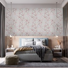 Papel De Parede Adesivo Cinza Rosé Sala Quarto  12m