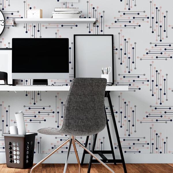 Papel De Parede Adesivo Circuitos Minimalistas N06018 Rolo De