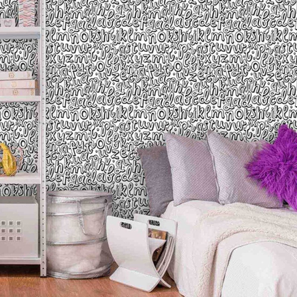 Papel De Parede Adesivo Colorir Letras 356347703