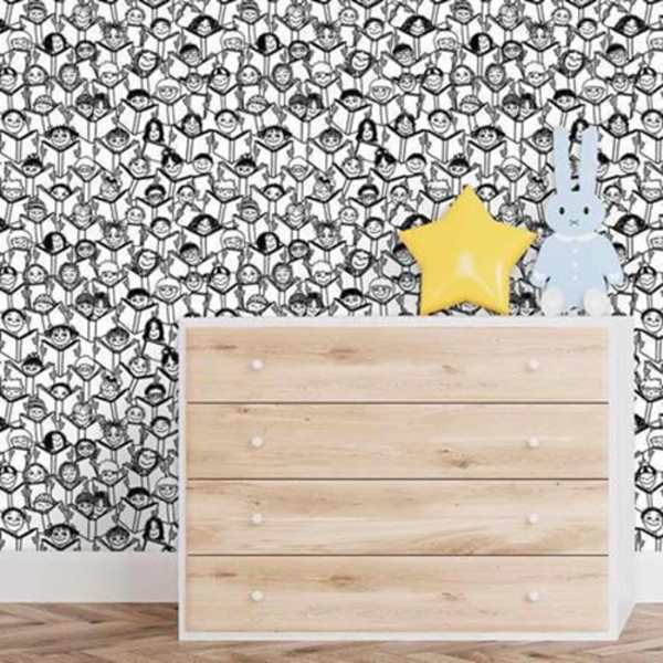 Papel De Parede Adesivo Colorir Rostos 331241876