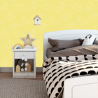 Papel De Parede Adesivo Constelação Dinossauro Amarelo 9m