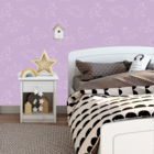 Papel De Parede Adesivo Constelação Dinossauro Lilás 12m