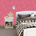 Papel De Parede Adesivo Constelação Dinossauro Rosa Bebê 12m