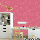 Papel De Parede Adesivo Constelação Dinossauro Rosa Bebê 12m