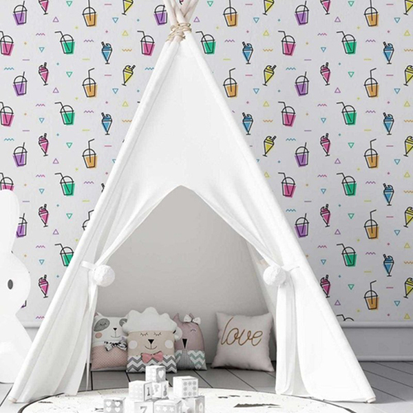 Papel De Parede Adesivo Copos Coloridos N03045 0,48x2,5m