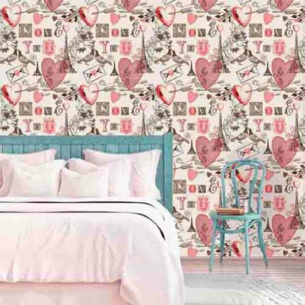 Papel De Parede Adesivo Coração 6