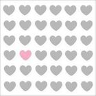 Papel De Parede Adesivo Coração Cinza Rosa 2146544