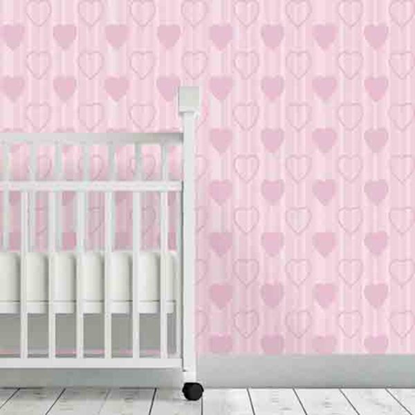 Papel De Parede Adesivo Coração Rosa 14
