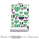 Papel De Parede Adesivo Coração Verde 1359