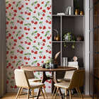 Papel De Parede Adesivo Corações Cereja Vermelho 2,80m