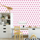 Papel De Parede Adesivo Corações Rosa Aquarelado 18m