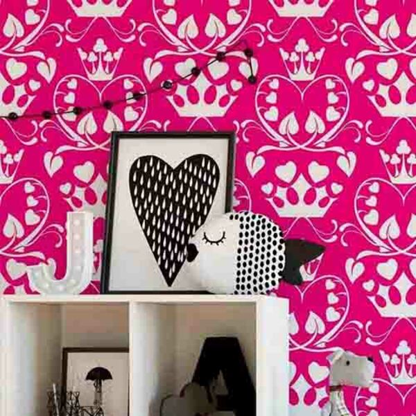 Papel De Parede Adesivo Coroa E Coração 883664594