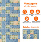 Papel De Parede Adesivo Cozinha Alta Temperatura Azulejo Quad