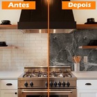 Papel De Parede Adesivo Cozinha Alta Temperatura Marmore