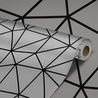 Papel De Parede Adesivo Cozinha Cinza Triângulos Lavável 12m