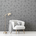 Papel De Parede Adesivo Cozinha Sala Cinza Triângular 15m