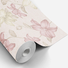 Papel De Parede Adesivo Creme Rose E Verde Musgo Bege Para Qu