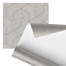 Papel De Parede Adesivo Cubo 3d Cinza E Dourado 2,80m