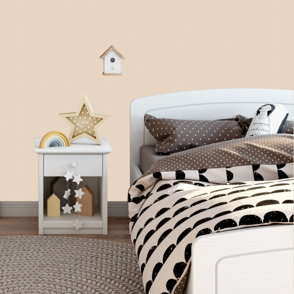 Papel De Parede Adesivo De Bolinha E Fundo Palha Bebê 6m