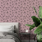 Papel De Parede Adesivo De Sala Rosa E Preto Zara 3 Metros