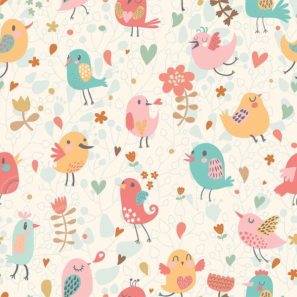 Papel De Parede Adesivo Decoração Casa Animais Passarinhos 1m