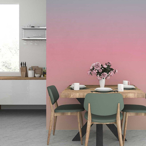 Papel De Parede Adesivo Degradê Rosa Azul N07144