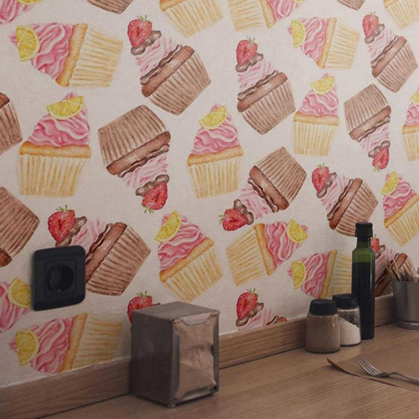 Papel De Parede Adesivo Delícia De Cupcakes N03112
