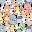 Papel De Parede Adesivo Desenho De Animais Coloridos 3m