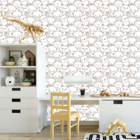 Papel De Parede Adesivo Desenho De Animais Off White 15m