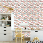 Papel De Parede Adesivo Desenho De Cachorro Cor Pastel 12m