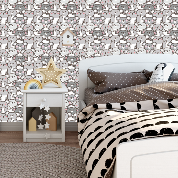 Papel De Parede Adesivo Desenho De Coalas Quarto Bebê 9m
