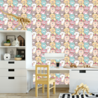 Papel De Parede Adesivo Desenho De Ursinhos Coloridos 15m
