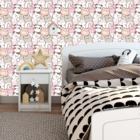 Papel De Parede Adesivo Desenho De Ursinhos E Coelhos 3m