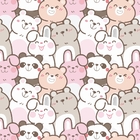 Papel De Parede Adesivo Desenho De Ursinhos E Coelhos 3m