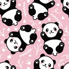 Papel De Parede Adesivo Desenho Panda Com Fundo Rosa 3m