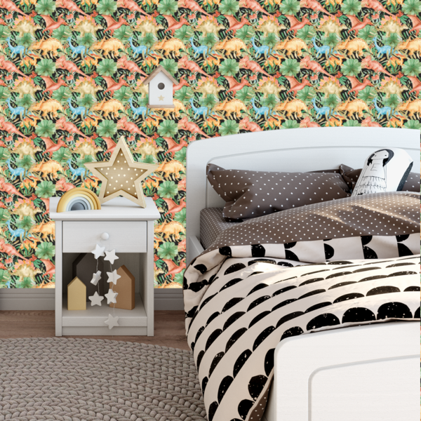 Papel De Parede Adesivo Dinossauro  Para Quarto De Bebê 15m