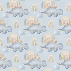 Papel De Parede Adesivo Dinossauro Baby Fundo Azul 18m