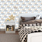 Papel De Parede Adesivo Dinossauro Baby Fundo Off White 6m