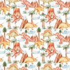 Papel De Parede Adesivo Dinossauro Vulcão Quarto Bebê 9m