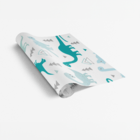 Papel De Parede Adesivo Dinossauros Azul Com Fundo Branco 2,5