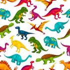 Papel De Parede Adesivo Dinossauros Coloridos Fundo Branco 1m