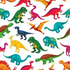 Papel De Parede Adesivo Dinossauros Coloridos Fundo Branco 9m