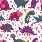 Papel De Parede Adesivo Dinossauros Rosa Roxo E Cinza 9m