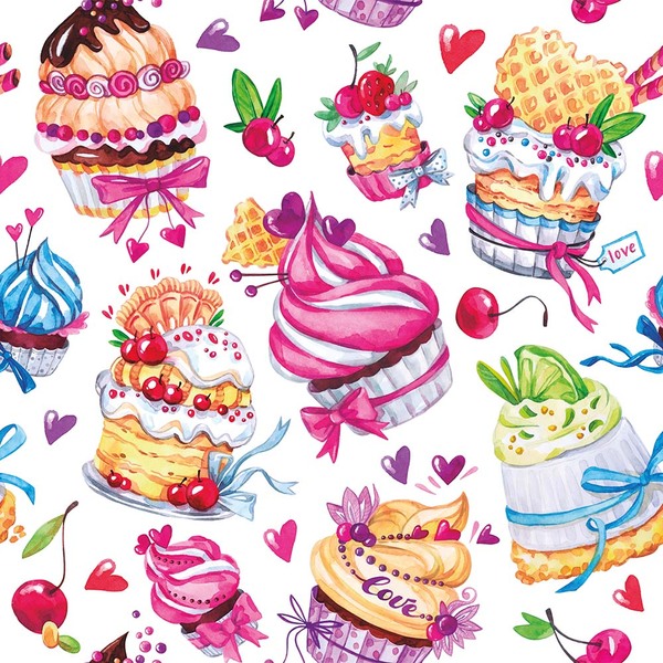 Papel De Parede Adesivo Doces Cupcakes Decoração De Loja 9mx5